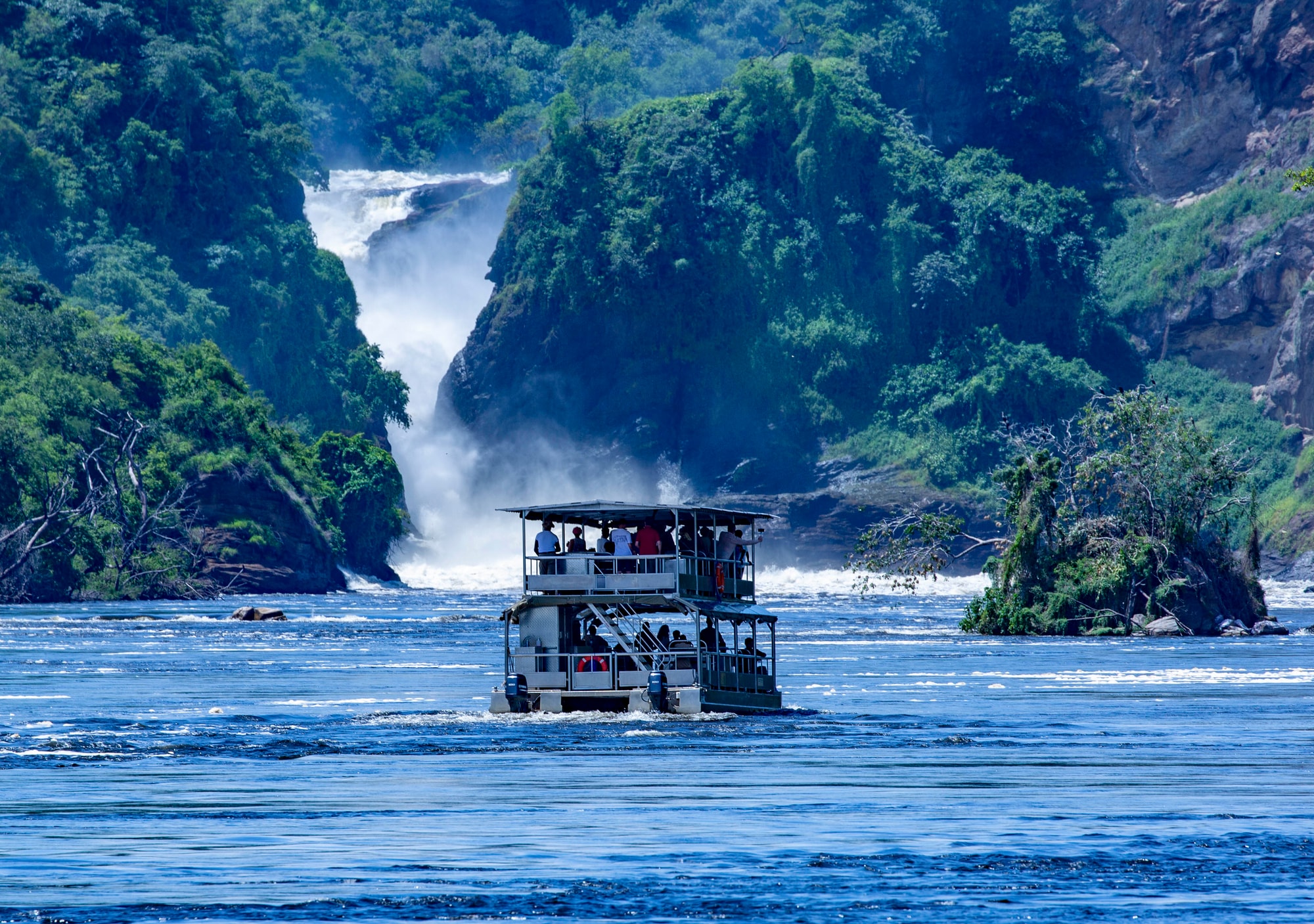 Murchison Falls National Park, Uganda — a river safari beneath the thundering falls