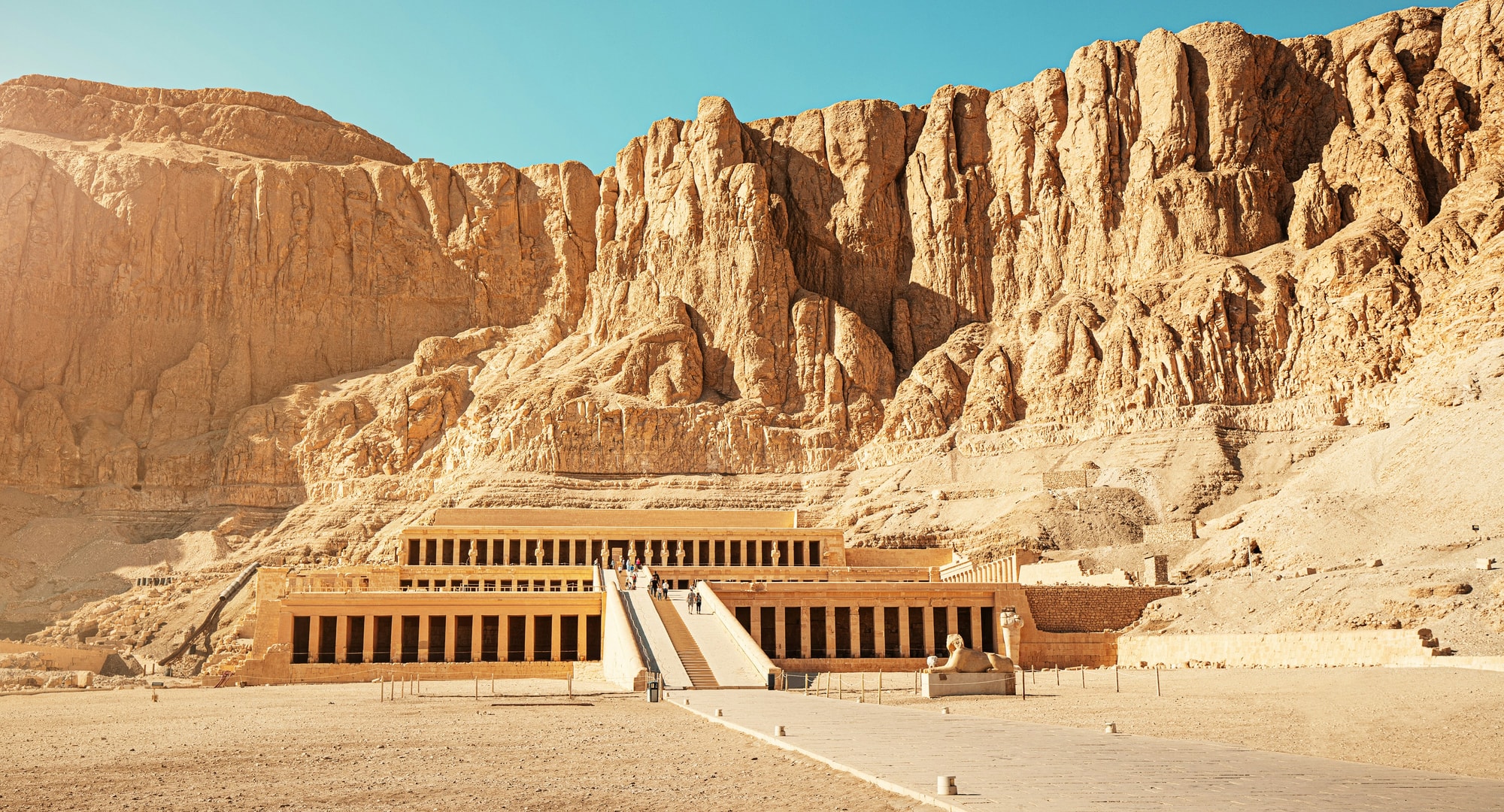 Deir el-Bahari, Luxor, Egypt — the Temple of Hatshepsut cut into the cliffs