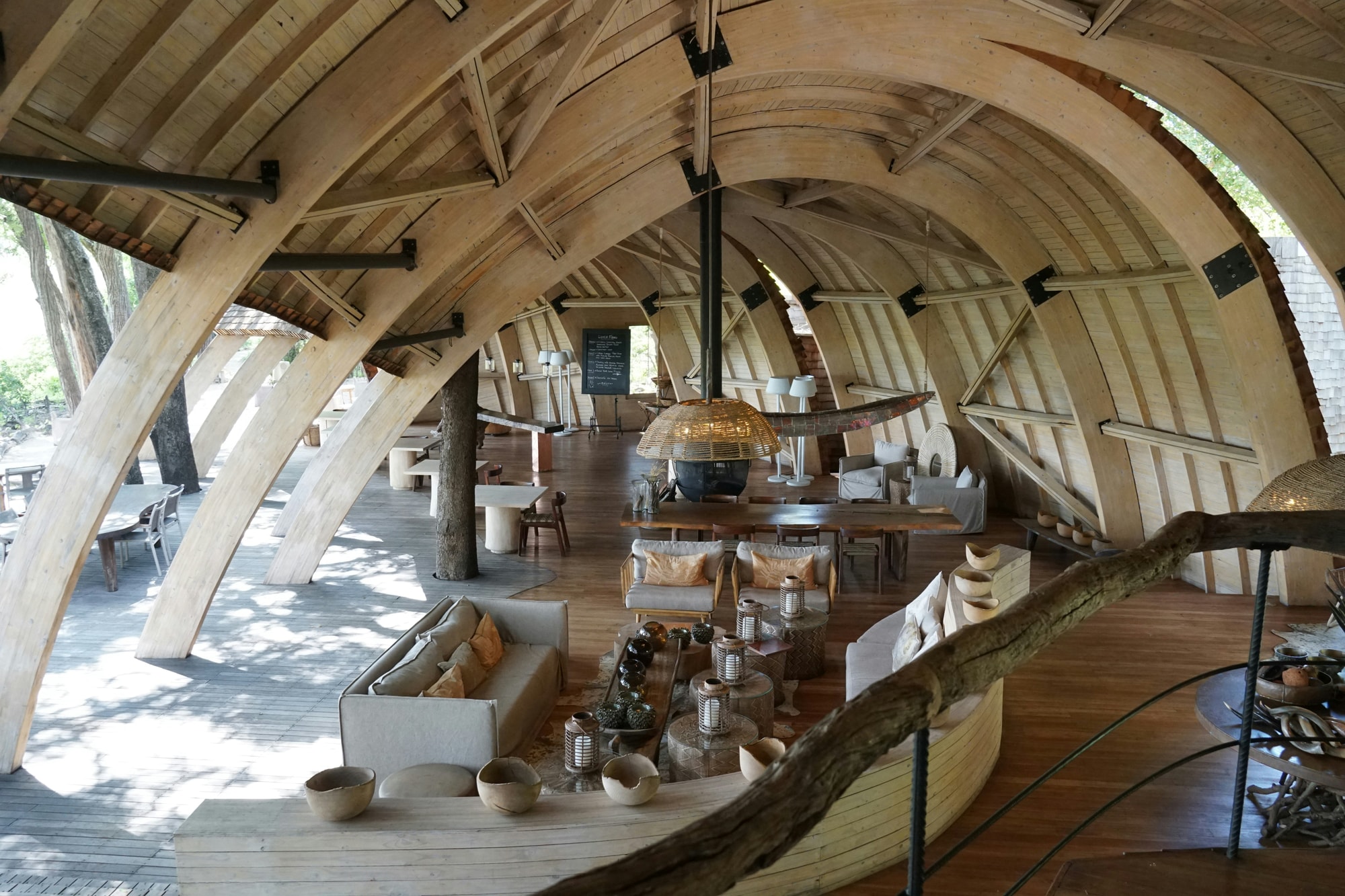Okavango Delta, Botswana — waking up in a curved timber suite deep in the delta
