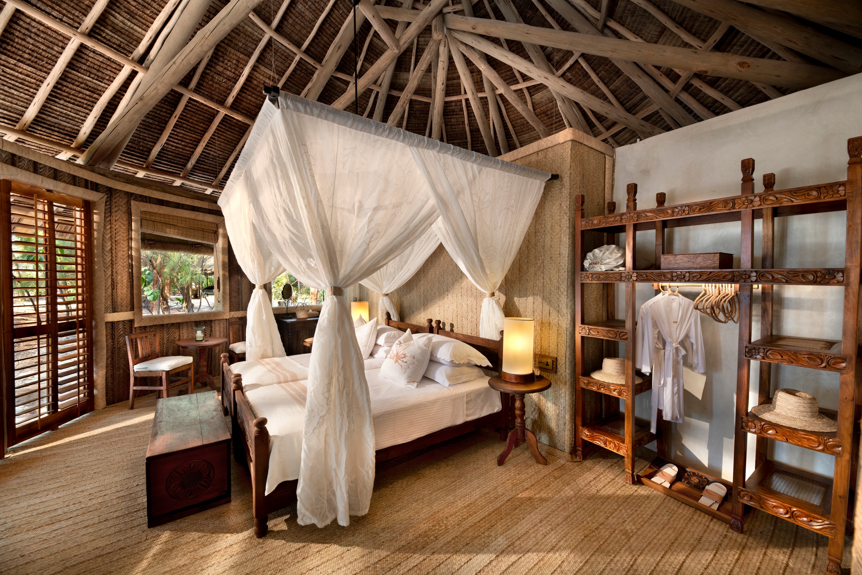 Mnemba Island, Zanzibar, Tanzania — a family banda on the white sands of Mnemba