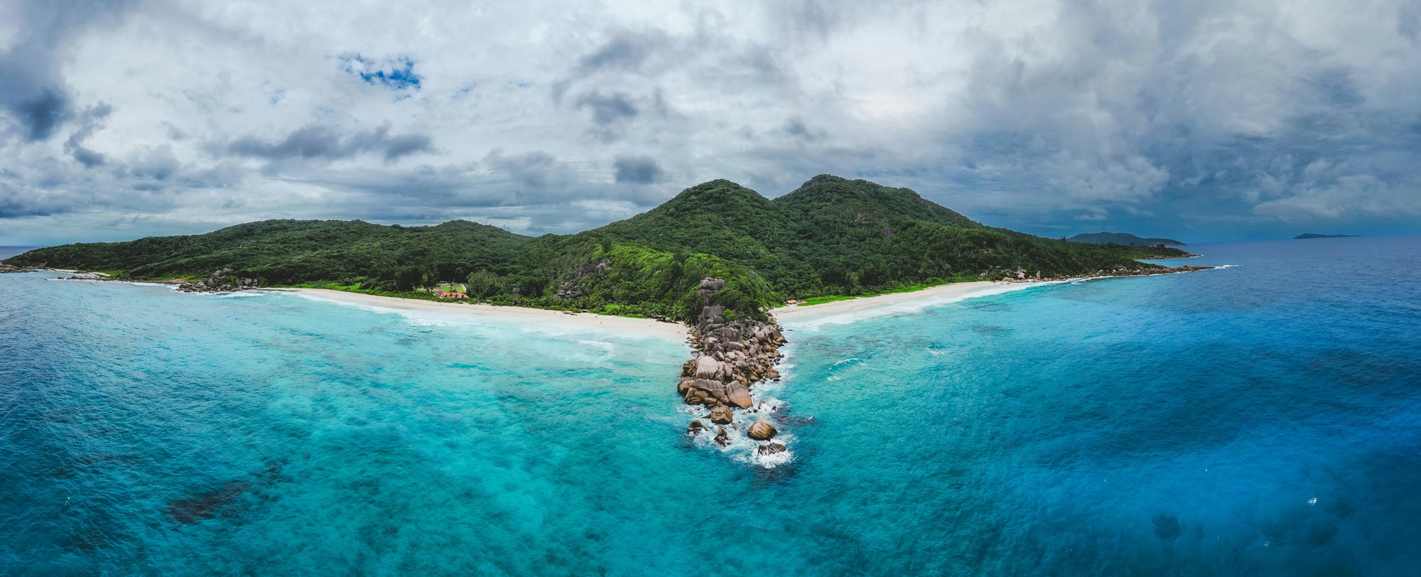 La Digue, Seychelles — looking down on the island of La Digue