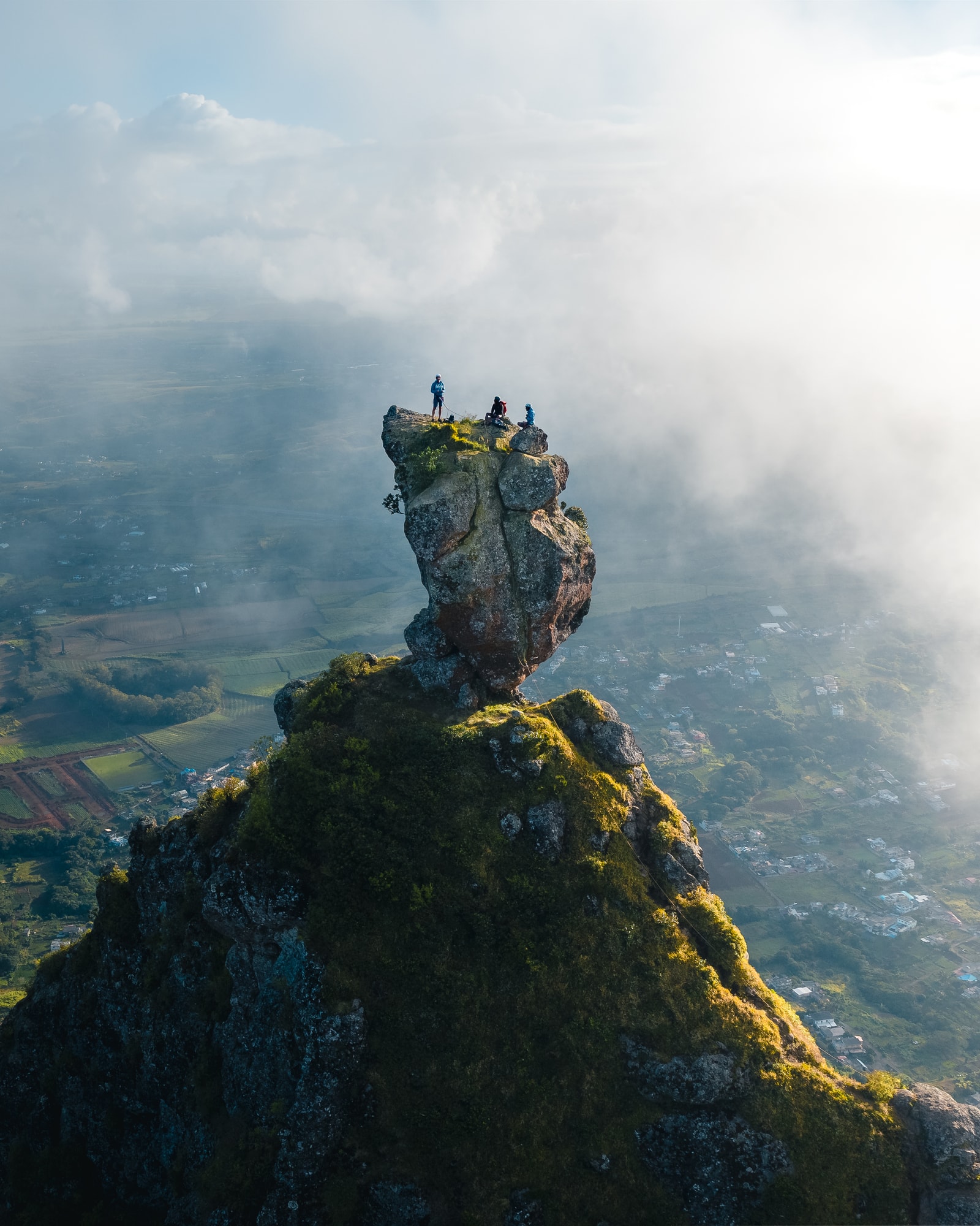 Pieter Both, Moka Range, Mauritius — the summit of Pieter Both's twin peaks above the clouds
