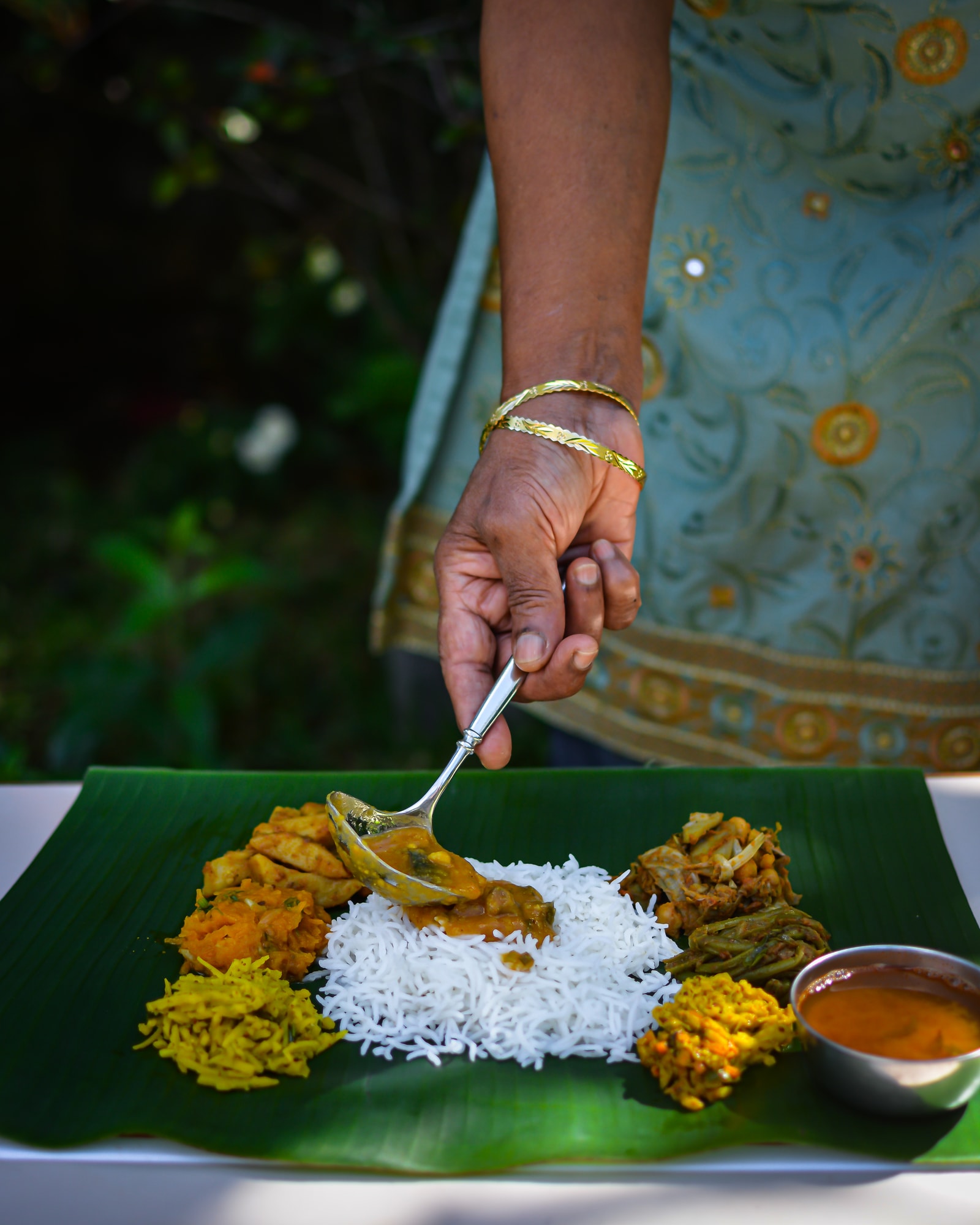 Mauritius — Sept Cari, the traditional Mauritian seven-curry vegetarian feast