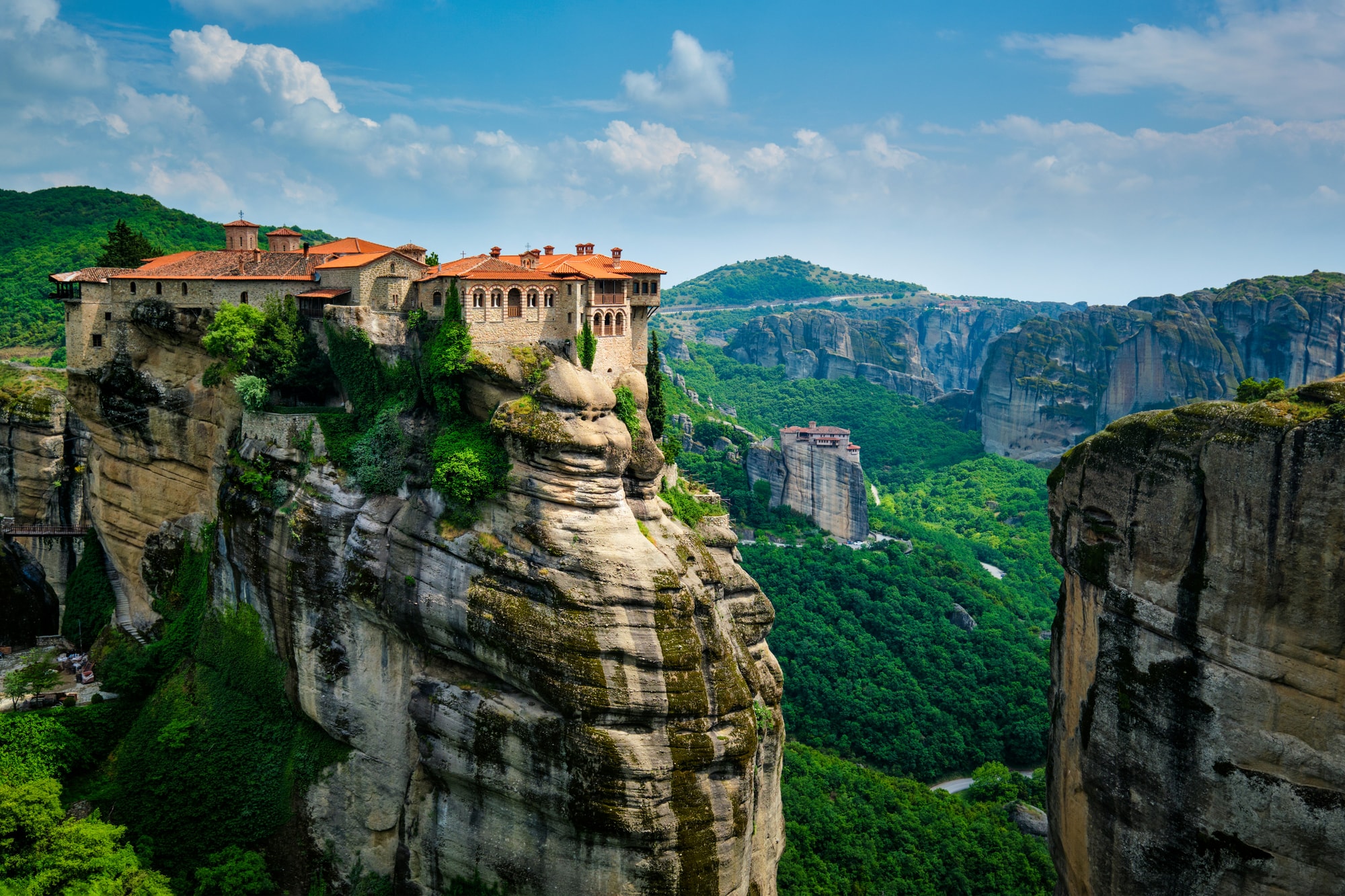 Meteora, Thessaly — climbing to the monasteries above the Thessalian plain