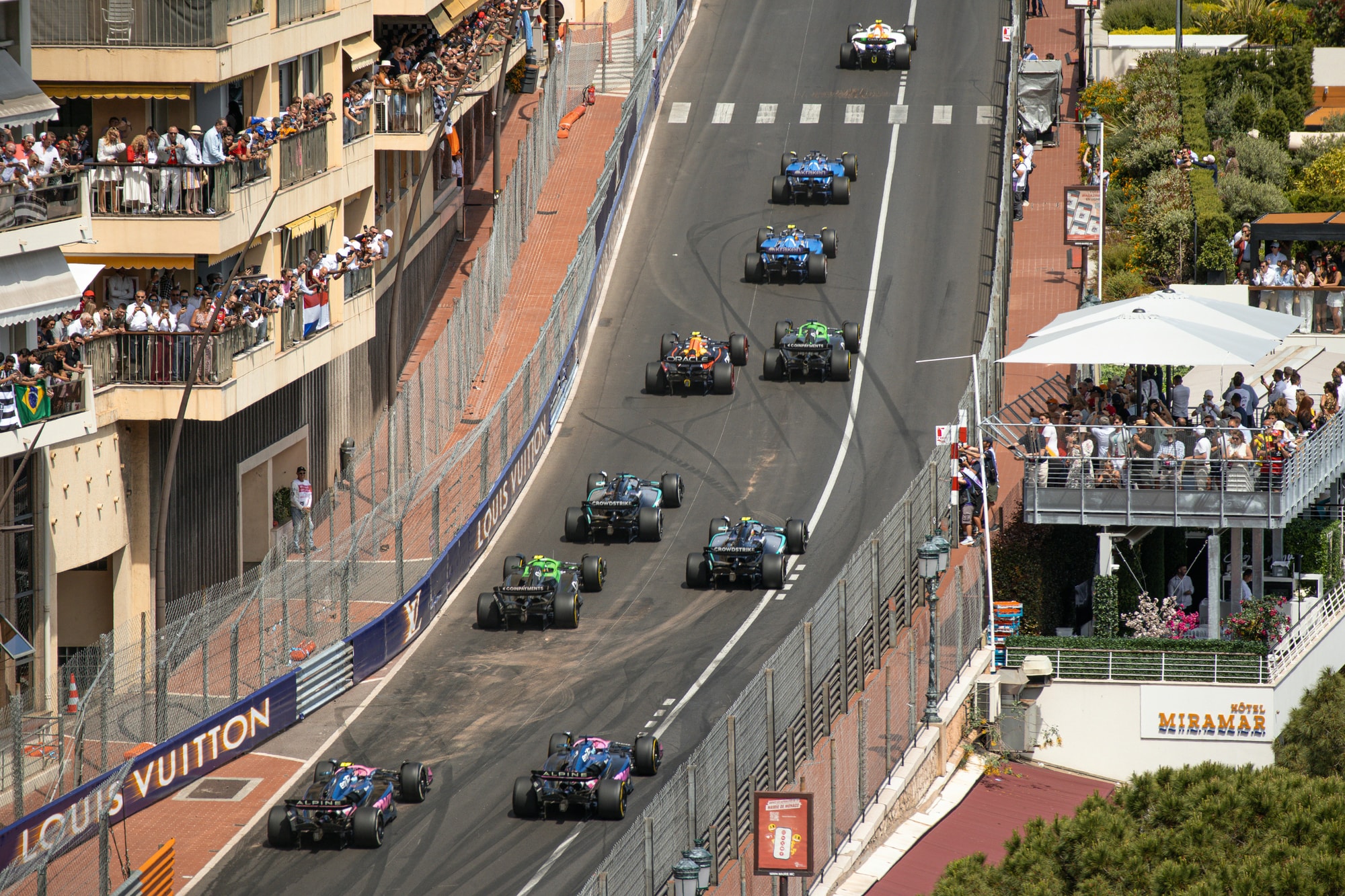 Monaco Grand Prix, Monte Carlo — watching the cars thread the harbour section of the street circuit