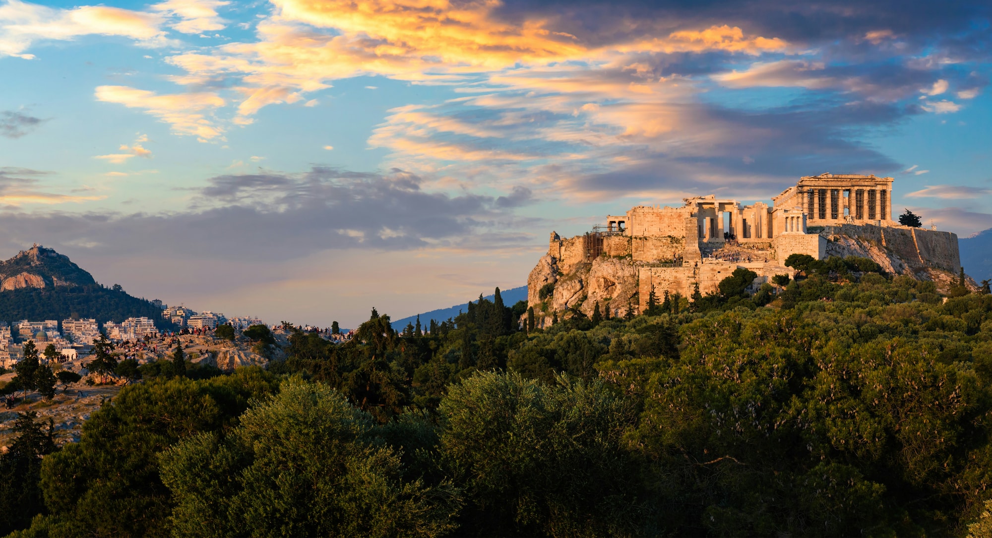 Athens — watching the last light fall on the Parthenon